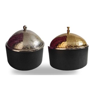 Olla caliente de doble pared con aislamiento de acero inoxidable, calentador de alimentos de diseño único, olla caliente para servir, para uso en fiesta de boda con estampado esmaltado - Product Image 3