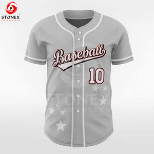 Ensemble de maillots d'équipe de baseball personnalisés avec logos et designs propres Vêtements de sport respirants 100% polyester unisexe - Product Image 3