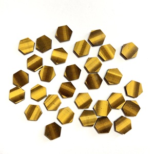 Vivaaz Gems 100% Natural Tiger Eye Flat Gemstone 12mm Hexagon Cabochon Top Color IGI Certified Tratamiento térmico para calibrado - Product Image 6