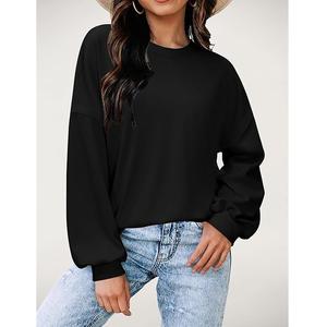 Sudadera de Algodón de Lujo para Mujer, Manga Larga, Cuello Redondo, Nuevo Diseño, Color Sólido, Cómoda, Informal, para la Temporada de Invierno, Hecha en Bangladés - Product Image 3