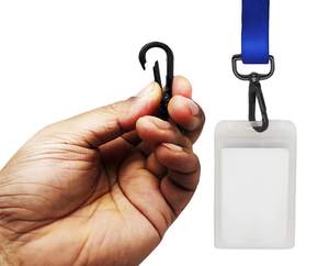 Vente en gros de crochets à ressort en métal gris et noir avec anneau en D, crochets à ressort pivotants, crochets à pression pour sangles, sacs, ceintures, accessoires vestimentaires - Product Image 3