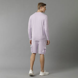 Ensemble short de sport pour homme Sweat-shirt coupe décontractée avec motif contrasté et détails de poche Tissage tricoté et motif imprimé - Product Image 4