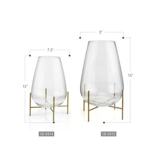 Jarrón Decorativo de Vidrio de Lujo Moderno con Base de Metal, Decoración del Hogar, Centro de Mesa para Bodas, Jarrón de Vidrio y Cristal - Product Image 3