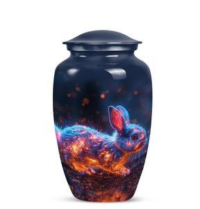 Rabbit Spirit Vessel Blue Bunny <b>Keepsake</b> Urn Personalized for <b>Ashes</b> Cremation <b>Ashes</b> Decorative Modern Funeral Urns - Product Image 1