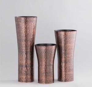 Classic Flower vase Gold color with hammered finished indoor outdoor Traditional <b>space</b> <b>Gift</b> Flower Antique Metal Vase Gold Color - Product Image 3