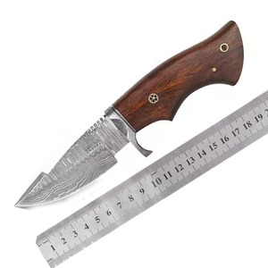 Couteau de chasse à lame fixe en acier Damas de qualité supérieure, prix abordable, best-seller, avec manche en bois et garantie de 3 ans - HTTC STORE - Product Image 3