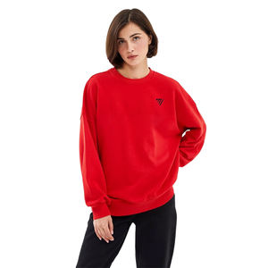 Jersey informal para mujer, sudadera de manga larga con cuello redondo para mujer, sudadera holgada de gran tamaño para mujer, Color sólido liso - Product Image 1