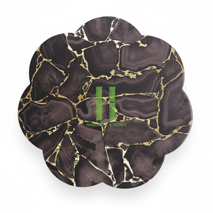 ที่รองแก้วลายดอกไม้เคลือบแลคเกอร์แบบมินิมอลแลคเกอร์สไตล์โมเดิร์น - Product Image 1