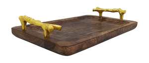 Plateau de service artisanal en bois de manguier naturel - Product Image 6