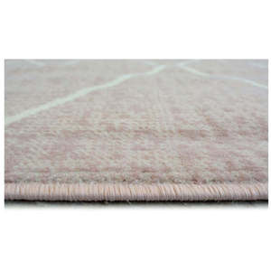 Tapis berbère rose classique fait main pour salon, couloir, entrée - Design rectangulaire en patchwork PP par Netline Home - Product Image 2