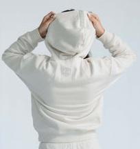 Sweat à capuche femme blanc surdimensionné 20%/80% P/C 500 GSM Super peigné Bio lavé pré-rétréci Derby ourlet côtelé long décontracté - Product Image 2