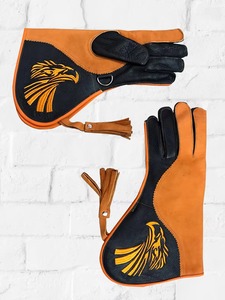 Nouveau design de gants de fauconnerie pour la manipulation des oiseaux Couleurs personnalisées Longs gants de faucon à double couche en cuir de haute qualité - Product Image 4