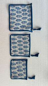 Juego de 3 bolsas de algodón 100% con cremallera, acolchadas y cosidas a mano, hechas a medida, para reventa y promociones. - Product Image 5