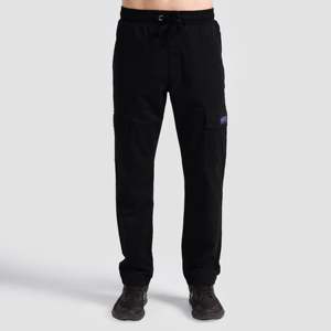 LiteFlex High Waist Cargo <b>Pants</b> Summer Canvas Corduroy Woven Cotton-Embroidered Straight Pattern <b>Black</b> Zippers Pleats Dark XL - Product Image 2