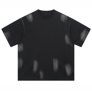 เสื้อยืดสำหรับผู้ชายเสื้อยืดผ้าฝ้ายแบบเรียบผ้าบ็อกซี่ฟิตแอซิดแอซิดไซส์ใหญ่พิเศษซักได้สั่งติดฉลากได้ตามต้องการ100% - Product Image 2