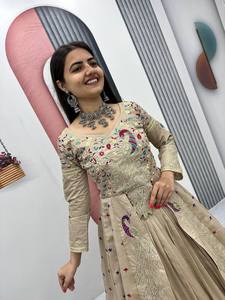 Latest Wedding Wear Sequence Embroidery Crop Top <b>Shrug</b> Set - Product Image 6