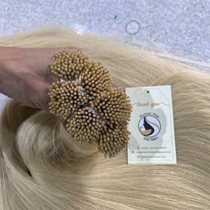 ผมหางม้า100% สไตล์อินสตาแกรม1G,ส่วนต่อผมมนุษย์ต่อสายสีบลอนด์เคราตินหนังกำพร้า Pre-Bonded I Tip - Product Image 3
