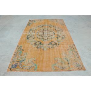 Alfombra Turca Vintage de 5.3x9.1 pies (162x278 cm), Alfombra Oriental Naranja - Product Image 1