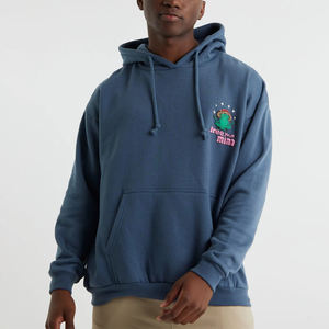 OEM New Wholesale 100% Cotton Fleece Hoodies Men's Custom Logo Unisex Loose Fit Heavyweight Plaid Embroidered Screen Printed - Product Image 1