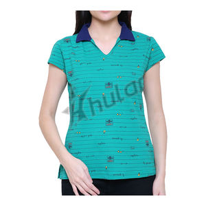 Polos ajustados de algodón con logotipo bordado para mujer - Product Image 3