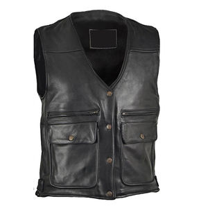 Service OEM, gilet en cuir respirant de haute qualité, vente chaude, dernier design, prix raisonnable, gilet en cuir pour hommes en gros - Product Image 3