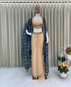 Conjunto de Blusa de Seda Georgette y Viscosa con Estampado Fabuloso y Elegante, Estilo Punjabi, Último Diseño, Bordado a Mano, Dupatta, para Uso Diario - Product Image 3