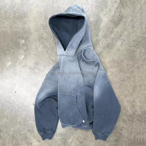 Sudadera con Capucha Extra Grande de Invierno, 100% Algodón, Estilo Vintage, Unisex, 400 g/m², Semi-Cortada, con Bolsillos, para Hombre y Mujer - Product Image 5