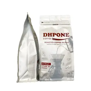 DHPONE 500g เมล็ดกาแฟอาราบิก้าโรบัสต้าคั่วขนาดกลางผสมสะอาดในถุงวาล์วที่สะดวก ผู้ผลิตในเวียดนาม