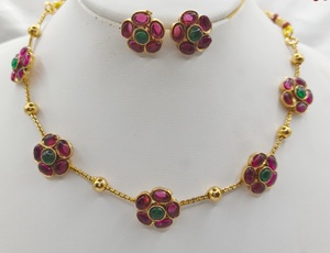 Elegante conjunto de Collar chapado en oro antiguo de calidad superior con pendientes para mujer joyería de diseñador para ropa de boda para mujer - Product Image 3