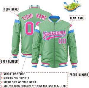 Veste bombardier universitaire de luxe surdimensionné en satin à rayures contrastées veste de qualité supérieure pour hommes streetwear OEM vente en gros - Product Image 3