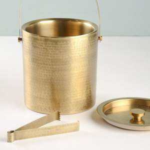 Cubo de hielo de forma redonda de calidad superior de acero inoxidable con diseño de tendencia de cobre Material de metal a granel - Product Image 4