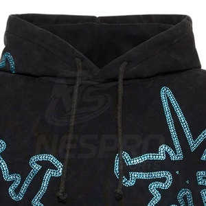 Sweat-shirts à fermeture éclair décontractés avec strass, mode d'hiver, écologiques, respirants, en coton mélangé pour hommes, taille adulte, dernier design, vente en gros - Product Image 3