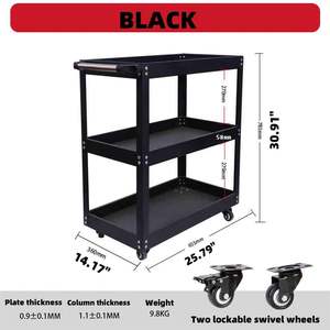 Carros de servicio de <span class=keywords><strong>restaurante</strong></span> de tres pisos, carritos de limpieza, carritos de hotel, carrito de camión de plataforma, carrito de empuje - Product Image 3