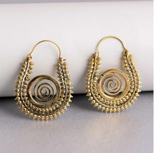 Vendeur chaud 2023 belle boucle d'oreille tourbillon long léger en laiton massif boho vintage boucle d'oreille bijoux pour femmes style - Product Image 4