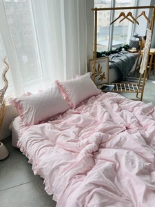 Juego de Funda Nórdica de Algodón con Volantes de 3 Piezas, Tamaño Queen, Estilo Europeo, para Boda, Hogar u Hospital, Lavado, 200 Hilos, Venta al por Mayor - Product Image 5