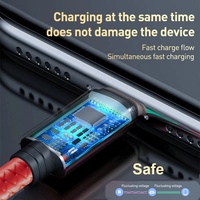 Câble de données universel 3-en-1 à charge rapide Cordon d'alimentation USB type-c tressé en nylon Fil de charge cellulaire multifonctionnel 3-en