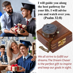 Eco-Friendly Wooden Rectangle Box with Brass Compass for <b>Tabletop</b> Display-Housewarming & Birthday Gift - Product Image 3