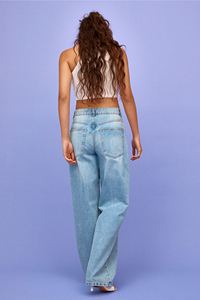 Pantalones vaqueros de mezclilla con cinturón para mujer, diseño personalizado de secado rápido hecho a la moda, talla grande, cintura ajustable, ajuste holgado, corte de bota - Product Image 5