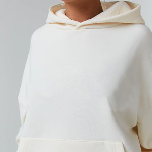 Chándal de mujer de dos piezas liso pesado de poliéster/algodón lavado con ácido a prueba de viento de calidad superior para invierno - Product Image 5