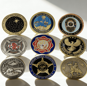 个性化定制徽章硬币制造商 3D 锌合金金色金属珐琅收藏定制硬币定制徽章 - Product Image 1