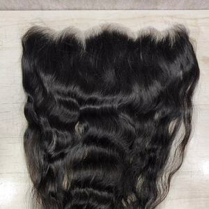 13/4 HD 20 Pouces Frontal Raw Cheveux Humains Indiens Non Transformés Bouclés Ondulés Texture Droite Temple Cheveux Cuticules Alignés Tressage - Product Image 4