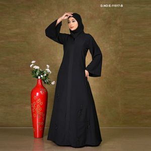 Abaya à broderies dispersées, tissu Nida de qualité supérieure |   Vêtement long élégant - Product Image 2