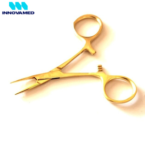 Juego de Pesca de 2 Piezas en Color Dorado, Pinzas Hemostáticas Kelly de Acero Inoxidable Rectas y Curvas de 3.5 Pulgadas con Bloqueo de Innovamed - Product Image 5