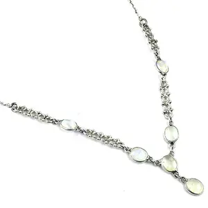 Collier pendentif en argent 925 avec nacre pour cadeau femme # # # #   Colliers de perles - Product Image 3