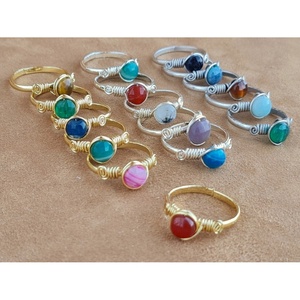 Vibrant Stone Fashion <b>Rings</b> Gold and Silver Plated for Resale Appeal - Product Image 2
