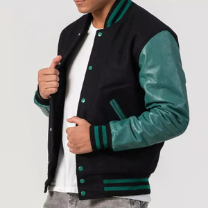 Vente en gros tendance Vestes pour hommes Veste d'hiver en cuir véritable élégante Veste universitaire en laine OEM au design personnalisé pour hommes - Product Image 2