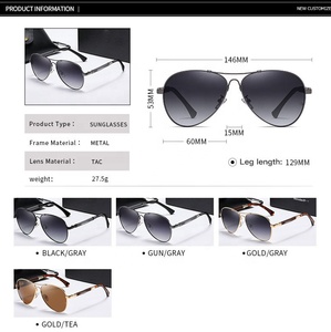 Lunettes de soleil ovales classiques pour homme, verres métalliques rétro Uv400 Tac, Cool, monture en alliage, lunettes de soleil ovales polarisées - Product Image 3