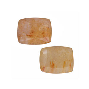 Venta al por mayor de piedras preciosas de Cuarzo rutilado dorado con corte Octágono de 12x16mm cultivadas en laboratorio y Naturales de La India - Product Image 1