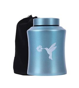 Urnes de l'arbre de vie pour les cendres humaines-Urnes de crémation pour adultes pour les funérailles, l'inhumation ou la maison (160 pouces cubes bleu (colibri)) - Product Image 1