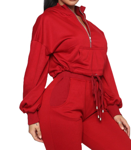 Joggers pour femmes 2 pièces haut court deux pièces pantalon ensemble pour femmes automne deux pièces survêtement survêtement ensemble femmes survêtement ensemble 2026 - Product Image 1